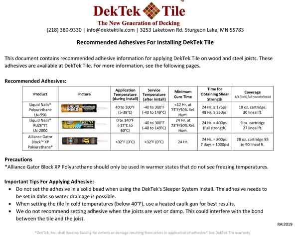 Adhesive Information