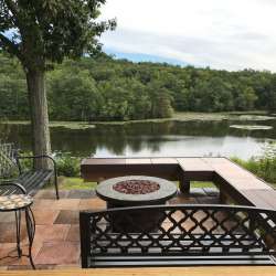 Concrete deck pavers shown in the color Mocha - Elevate Collection