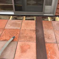 Adobe Tile Deck Project using DekTek Tile Sister Joist Installation for the Concrete Deck Tiles