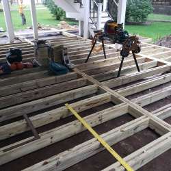 Permeable paver concrete deck tiles patio walk out basement patio deck frame installation - flood zone