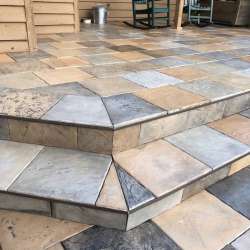 DekTek Tile's Concrete Decking Installed on Stairs with Anodized Aluminum