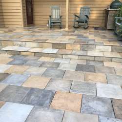 DekTek Tile's Concrete Decking Installed on Stairs with Anodized Aluminum