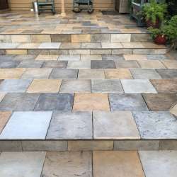 DekTek Tile's Concrete Decking Installed on Stairs with Anodized Aluminum