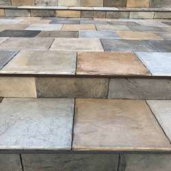 DekTek Tile's Concrete Decking Installed on Stairs with Anodized Aluminum