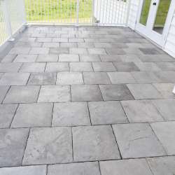 dektek tile luxury cobblestone gray concrete 