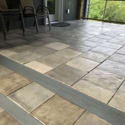 dektek tile luxury cobblestone gray concrete 