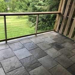 dektek tile luxury cobblestone gray concrete 