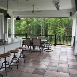 DekTek Tile's luxury concrete deck tiles for outdoor kitchen