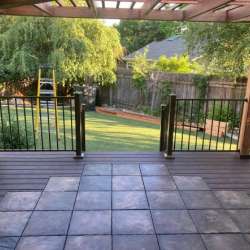 dektek tile accent deck & fireproof inlays - outdoor concrete luxury deck tiles
