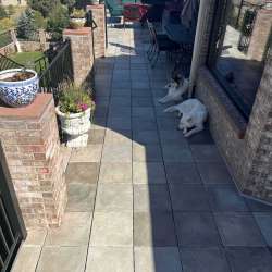 dektek tile luxury cobblestone gray concrete 