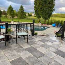 dektek tile luxury cobblestone gray concrete 